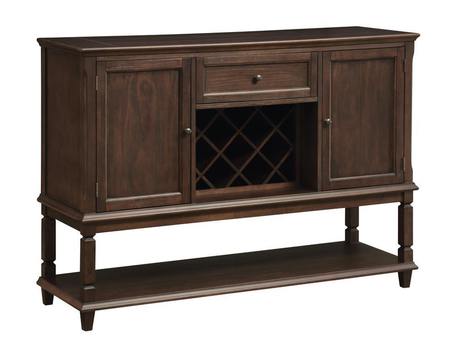 Parkins Server with Lower Shelf Rustic Espresso - Evans Furniture (CO)