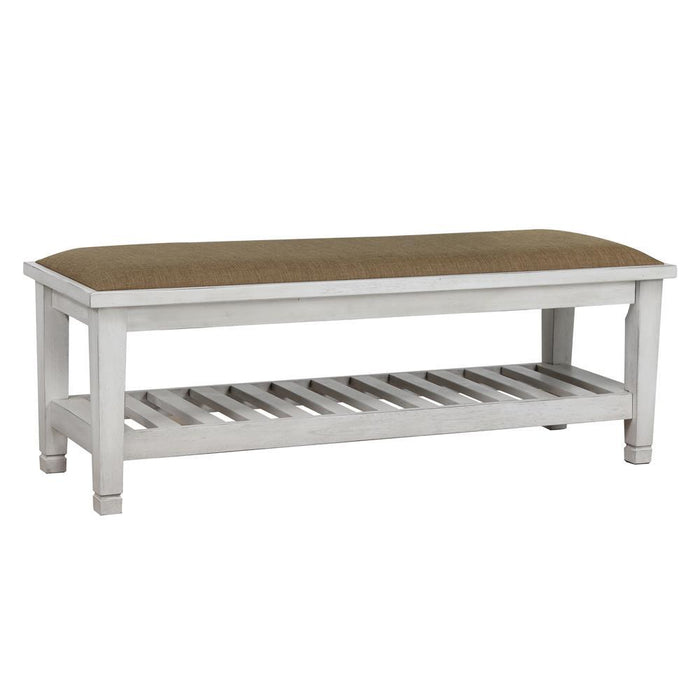 Franco Bench Brown and Antique White - Evans Furniture (CO)