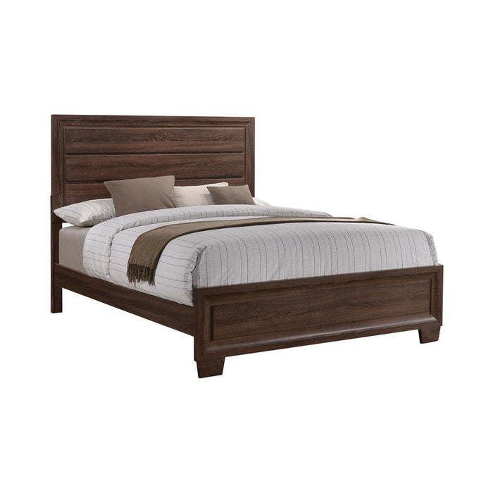 Brandon Eastern King Panel Bed Medium Warm Brown - Evans Furniture (CO)