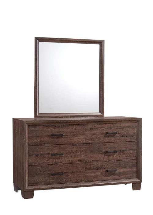 Brandon Framed Dresser Mirror Medium Warm Brown - Evans Furniture (CO)