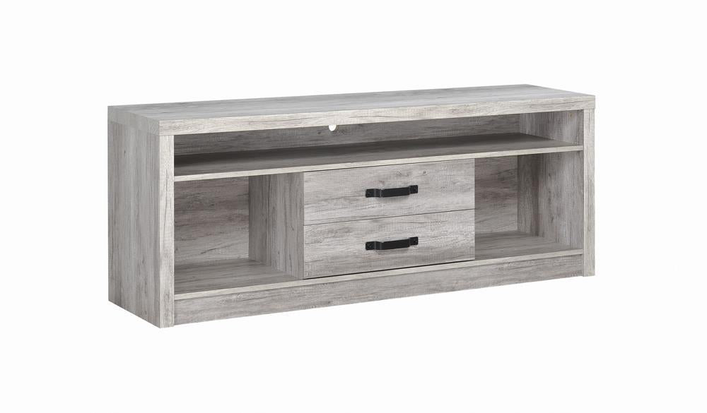 Burke 2-drawer TV Console Grey Driftwood - Evans Furniture (CO)