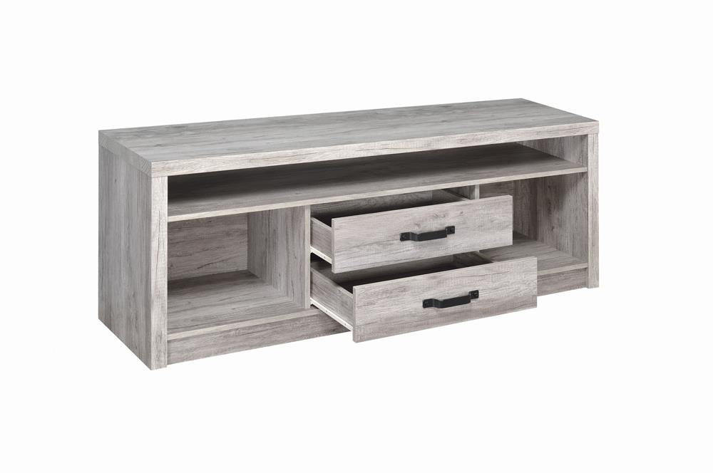 Burke 2-drawer TV Console Grey Driftwood - Evans Furniture (CO)