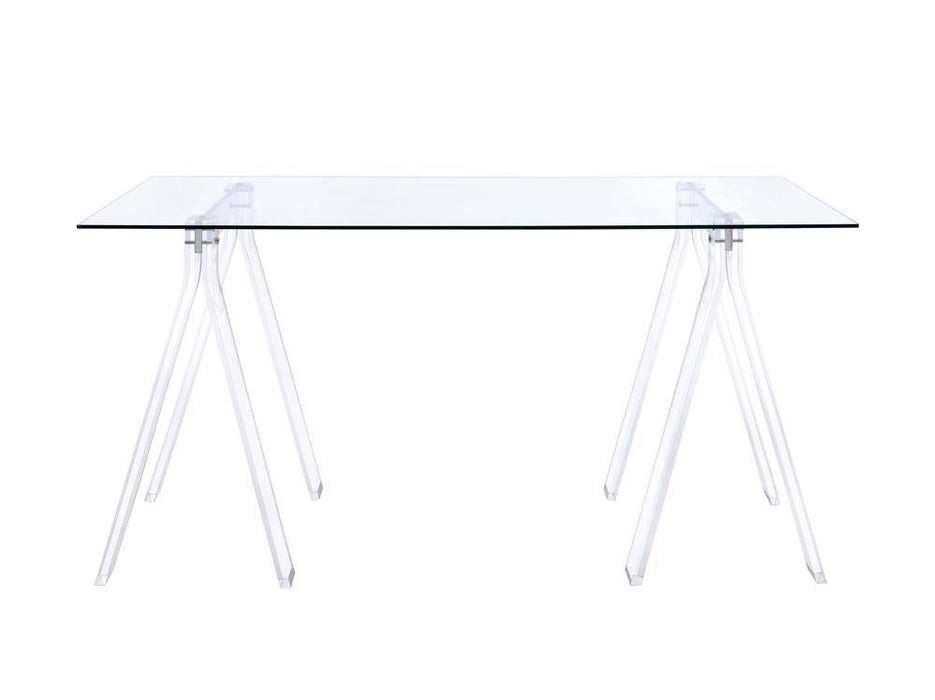 Amaturo Writing Desk with Glass Top Clear - Evans Furniture (CO)