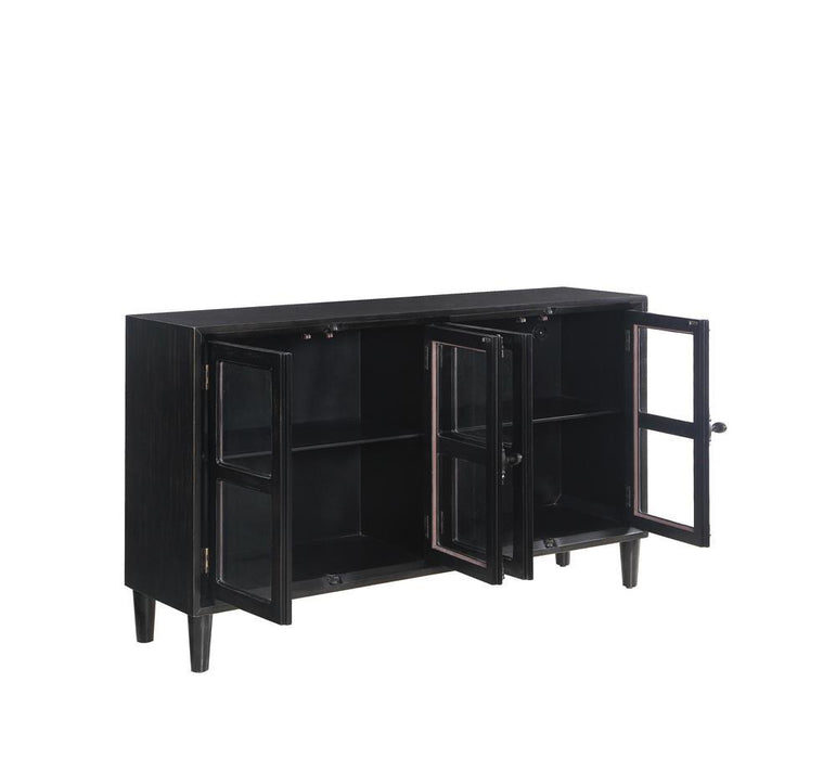 Sylvia 4-door Accent Cabinet Black - Evans Furniture (CO)