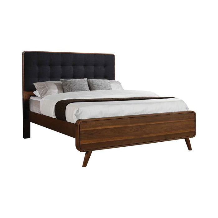 Robyn Queen Bed with Upholstered Headboard Dark Walnut - Evans Furniture (CO)