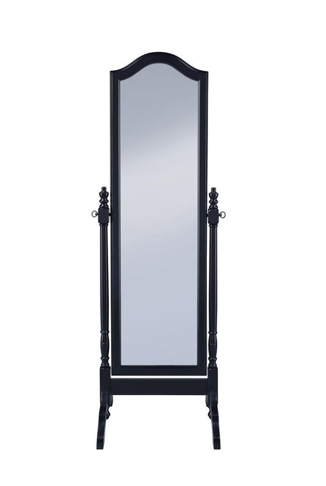 Cabot Rectangular Cheval Mirror with Arched Top Black - Evans Furniture (CO)
