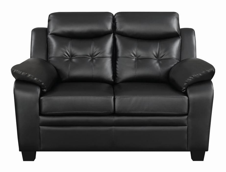 Finley Tufted Upholstered Loveseat Black - Evans Furniture (CO)