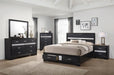 Miranda Queen 2-drawer Storage Bed Black - Evans Furniture (CO)