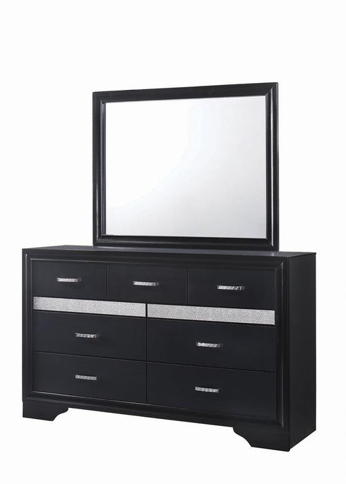 Miranda 7-drawer Dresser Black and Rhinestone - Evans Furniture (CO)