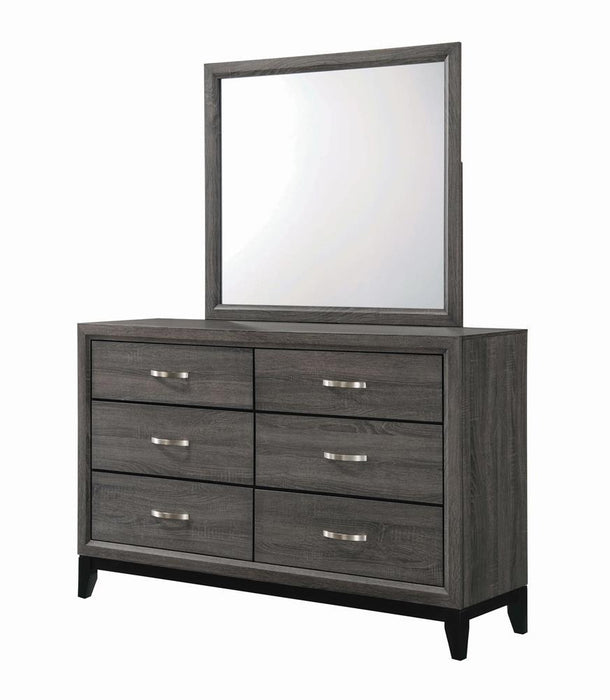 Watson 6-drawer Dresser Grey Oak and Black - Evans Furniture (CO)