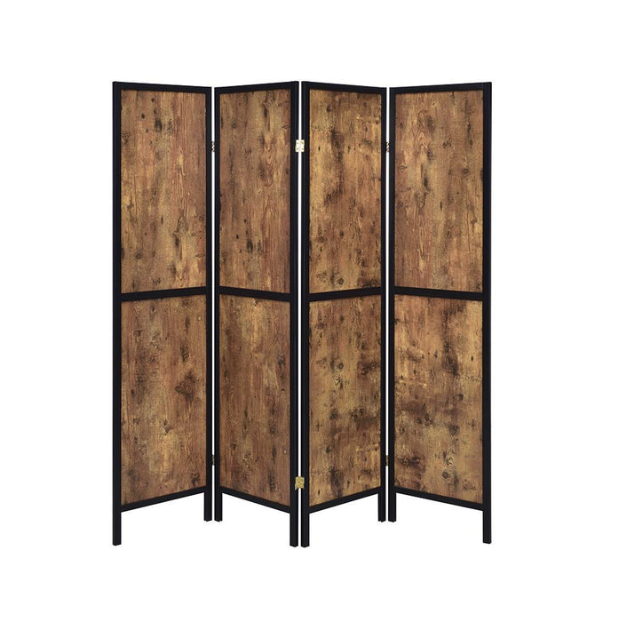 Deepika 4-panel Folding Screen Antique Nutmeg and Black - Evans Furniture (CO)