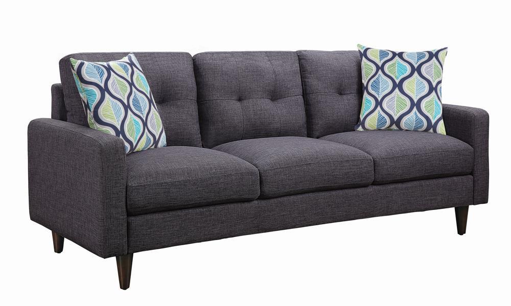 Watsonville Tufted Back Sofa Grey - Evans Furniture (CO)
