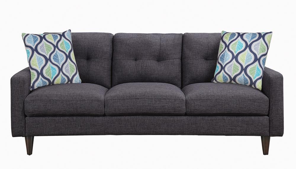 Watsonville Tufted Back Sofa Grey - Evans Furniture (CO)