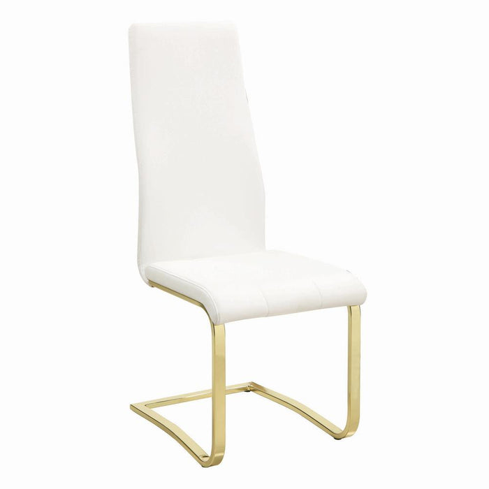 Montclair Side Chairs White and Rustic Brass (Set of 4) - Evans Furniture (CO)