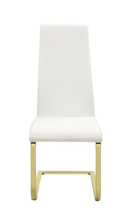 Montclair Side Chairs White and Rustic Brass (Set of 4) - Evans Furniture (CO)