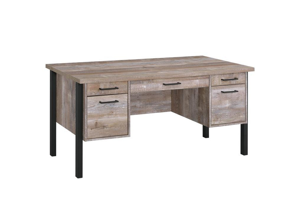 Samson 4-drawer Office Desk Weathered Oak