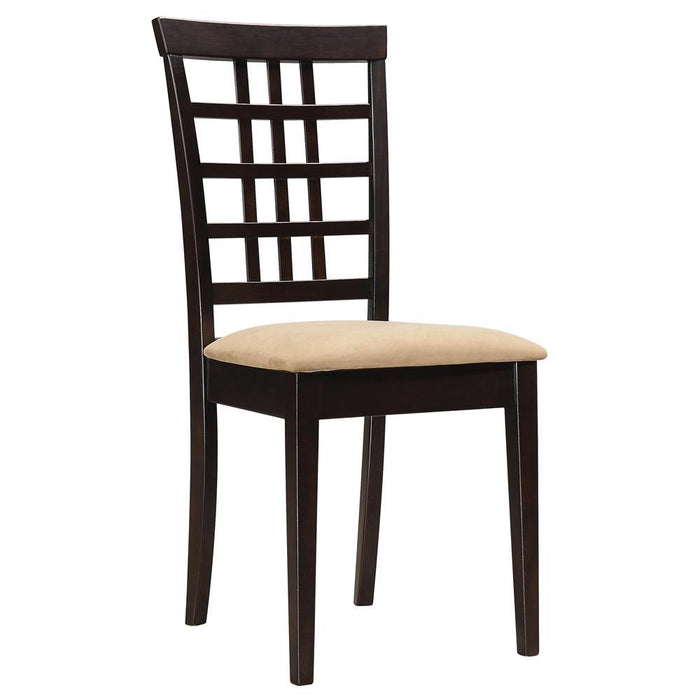 Kelso Lattice Back Dining Chairs Cappuccino (Set of 2) - Evans Furniture (CO)