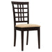 Kelso Lattice Back Dining Chairs Cappuccino (Set of 2) - Evans Furniture (CO)