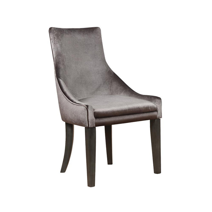 Phelps Upholstered Demi Wing Chairs Grey (Set of 2) - Evans Furniture (CO)