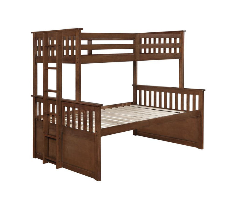 Atkin Twin Extra Long over Queen 3-drawer Bunk Bed Weathered Walnut - Evans Furniture (CO)