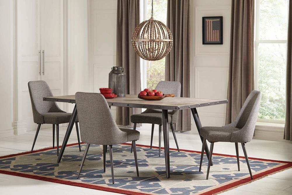 Alan Upholstered Dining Chairs Grey (Set of 2) - Evans Furniture (CO)