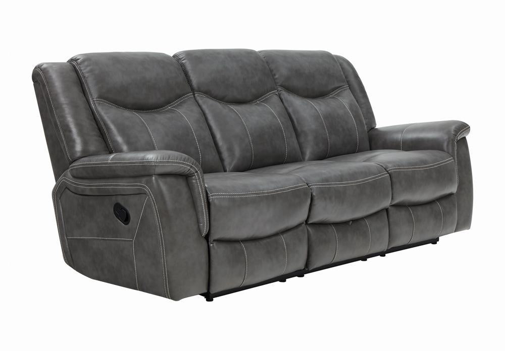 Conrad Upholstered Motion Sofa Cool Grey - Evans Furniture (CO)
