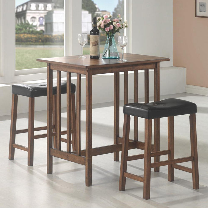 Oleander 3-piece Counter Height Dining Table Set Nut Brown - Evans Furniture (CO)