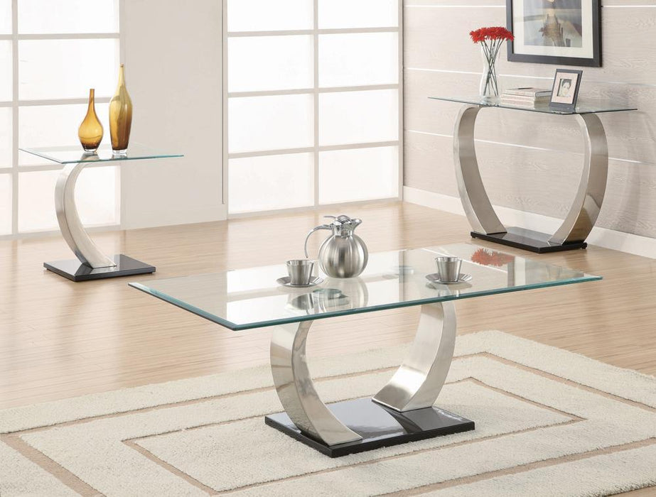 Pruitt Rectangular Sofa Table Satin - Evans Furniture (CO)