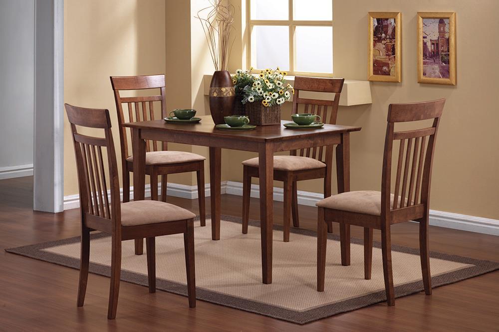 Robles 5-piece Dining Set Chestnut and Tan - Evans Furniture (CO)