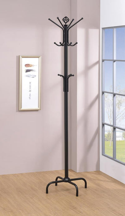 Collier 12-hook Coat Rack Black - Evans Furniture (CO)