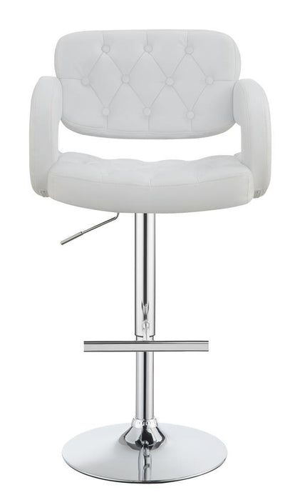 Brandi Adjustable Bar Stool Chrome and White - Evans Furniture (CO)