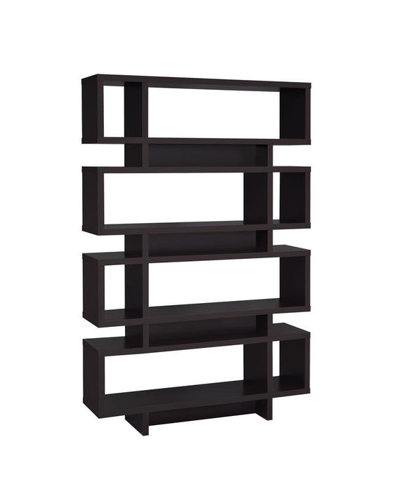Reid 4-tier Open Back Bookcase Cappuccino - Evans Furniture (CO)
