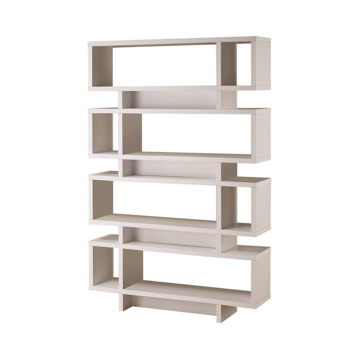 Reid 4-tier Open Back Bookcase White - Evans Furniture (CO)