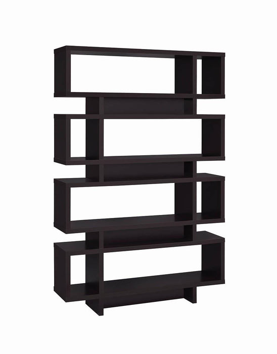 Reid 4-tier Open Back Bookcase Cappuccino - Evans Furniture (CO)