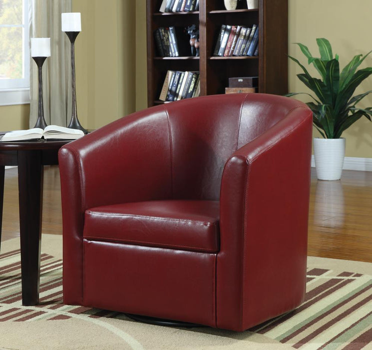 Turner Upholstery Sloped Arm Accent Swivel Chair Red - Evans Furniture (CO)