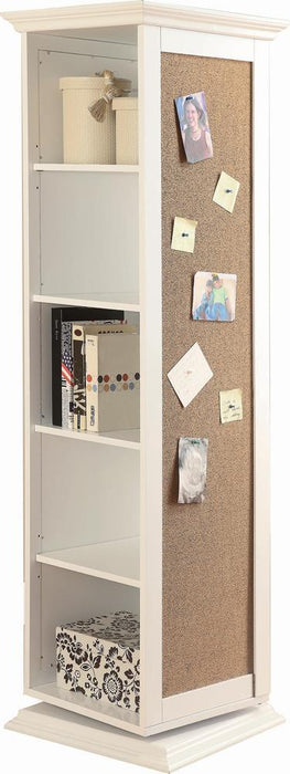 Robinsons Swivel Accent Cabinet with Cork Board White - Evans Furniture (CO)