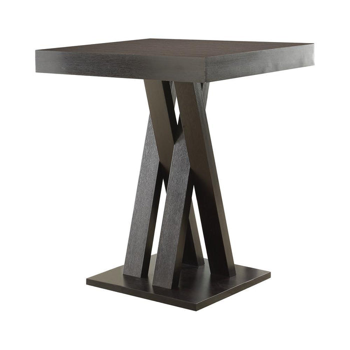 Freda Double X-shaped Base Square Bar Table Cappuccino - Evans Furniture (CO)