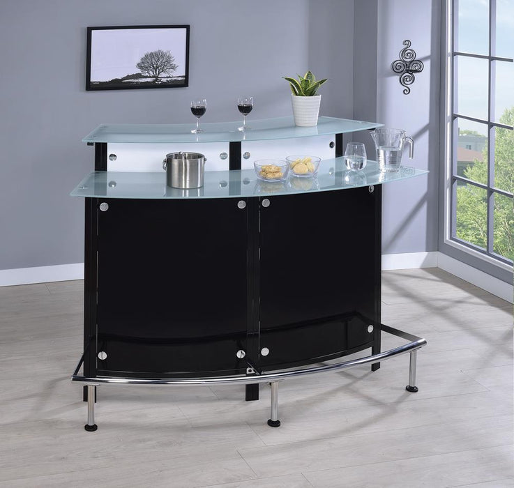 Keystone Glass Top Bar Unit Black - Evans Furniture (CO)