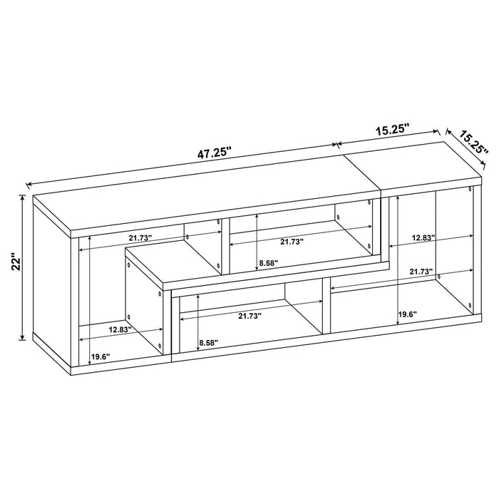 Velma Convertible TV Console and Bookcase White - Evans Furniture (CO)