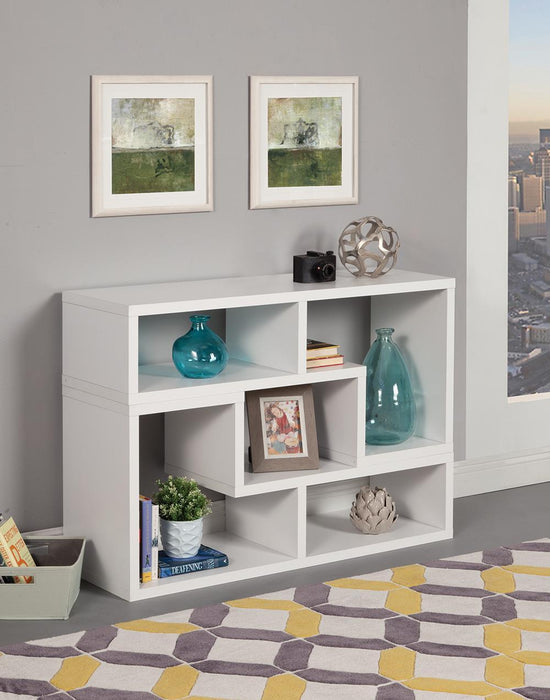 Velma Convertible TV Console and Bookcase White - Evans Furniture (CO)