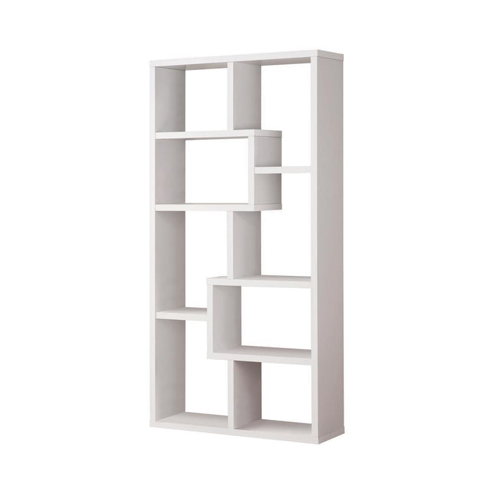 Theo 10-shelf Bookcase White - Evans Furniture (CO)