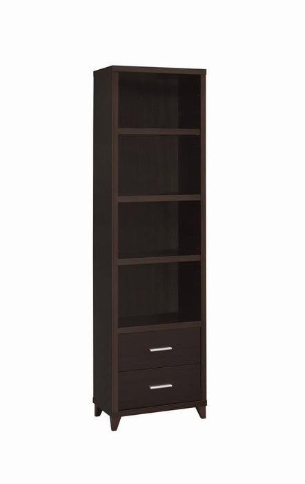 Lewes 2-drawer Media Tower Cappuccino - Evans Furniture (CO)