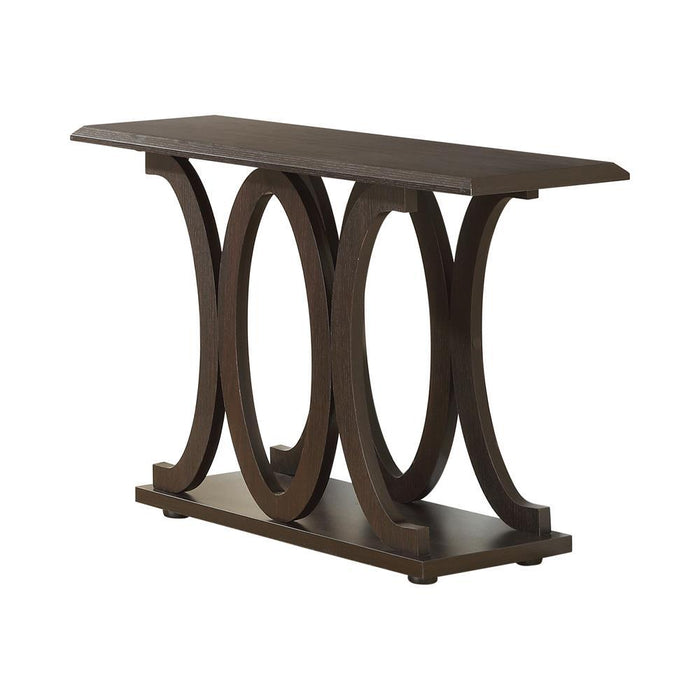Shelly C-shaped Base Sofa Table Cappuccino - Evans Furniture (CO)