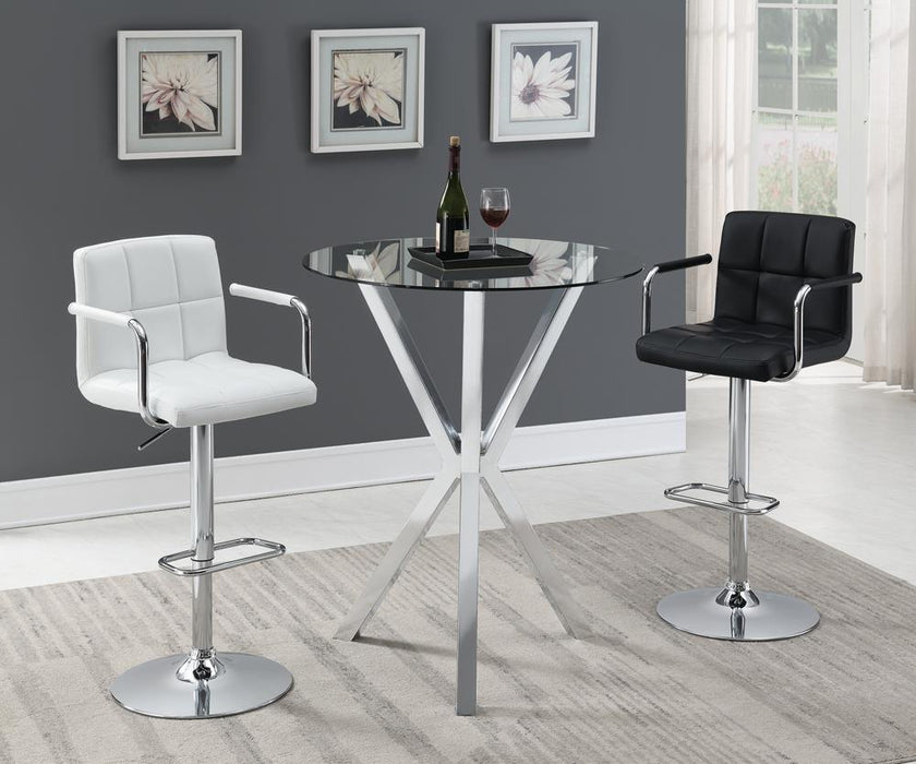 Palomar Adjustable Height Bar Stool Black and Chrome - Evans Furniture (CO)