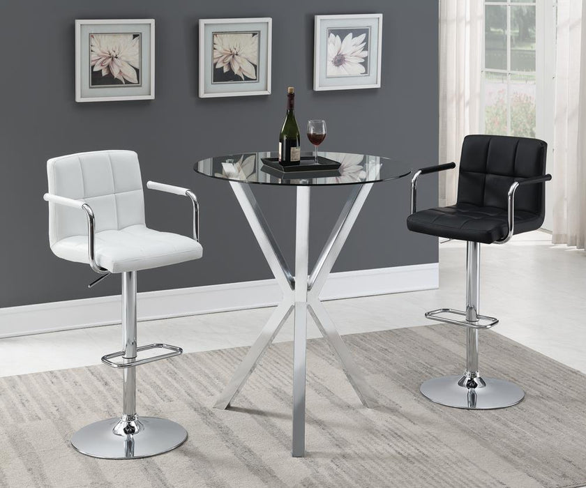 Palomar Adjustable Height Bar Stool White and Chrome - Evans Furniture (CO)