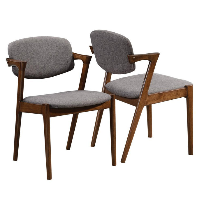 Malone Dining Side Chairs Grey and Dark Walnut (Set of 2) - Evans Furniture (CO)