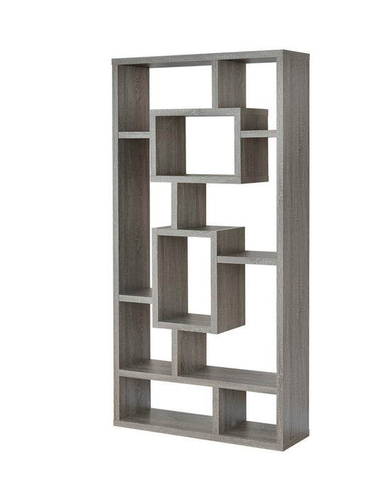 Howie 10-shelf Bookcase Weathered Grey - Evans Furniture (CO)