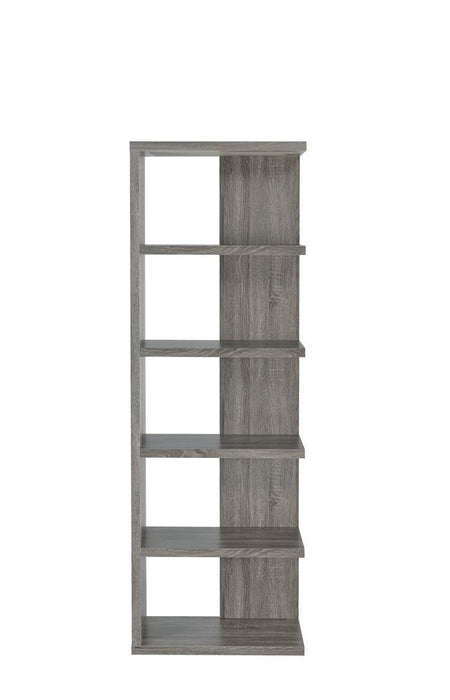 Harrison 5-tier Bookcase Weathered Grey - Evans Furniture (CO)