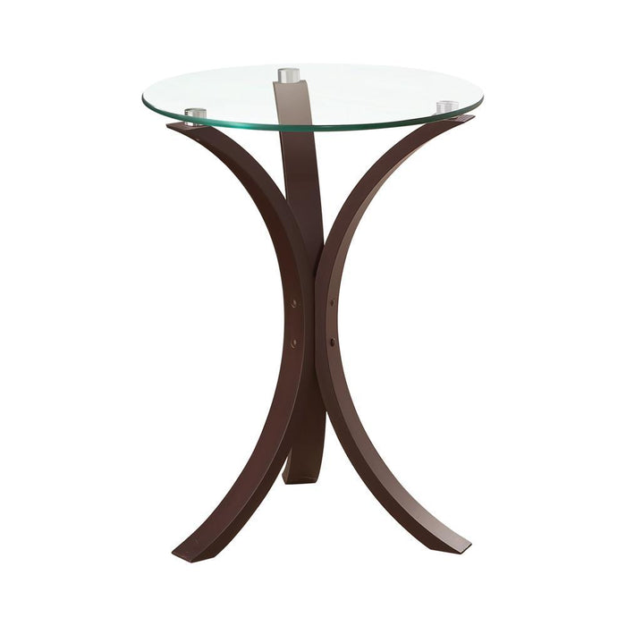 Edgar Round Accent Table Cappuccino - Evans Furniture (CO)