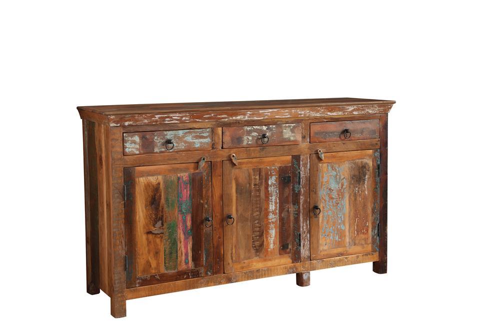 Henry 3-door Accent Cabinet Reclaimed Wood - Evans Furniture (CO)